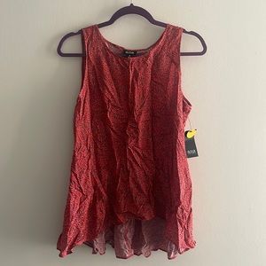 Red Orange Peplum Floral Print Shirt Size Medium NWT